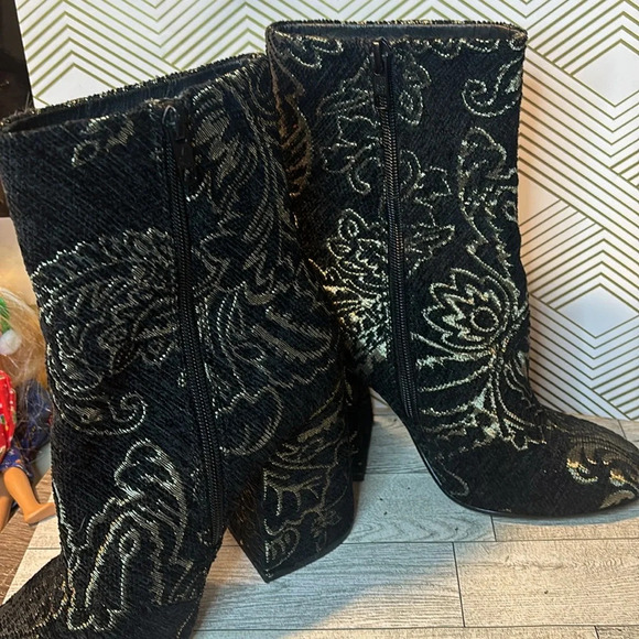 Ash Fedora black and Gold ankle boots size 39 - Picture 2 of 7